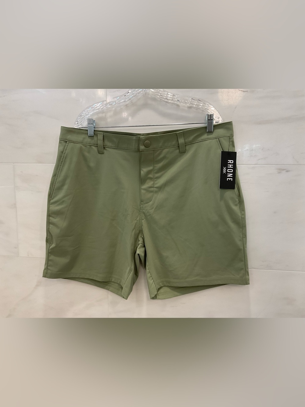 NWT RHONE Sage Green 7.0” Commuter Flex Knit Shorts size 38 T41